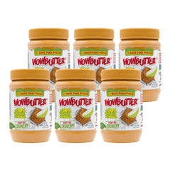 WOWBUTTER front jar showing crunchy soy spread and clear nut-free benefit