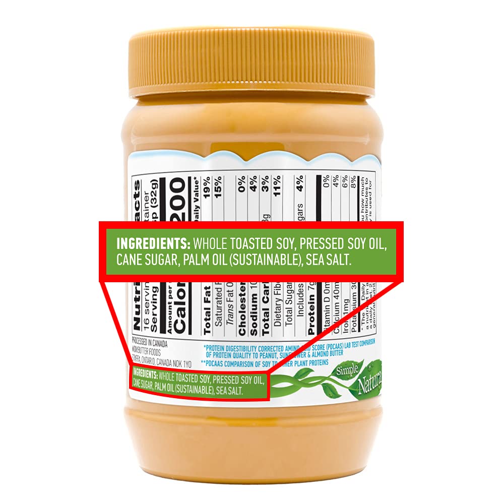 WOWBUTTER nutrition label detail showing protein and omega-3 highlights