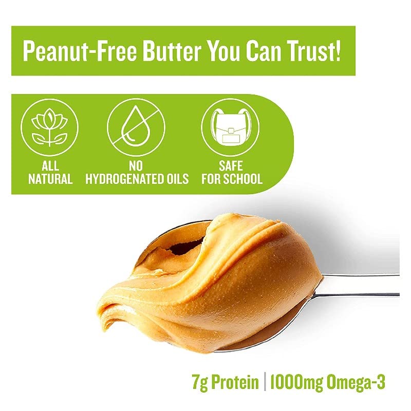 WOWBUTTER size comparison with a sandwich to show jar scale benefit