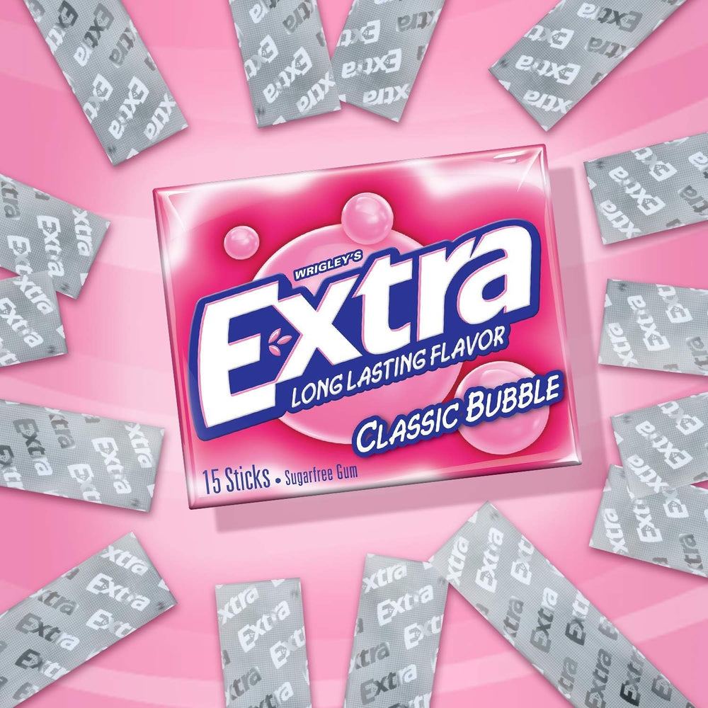 WRIGLEY'S EXTRA slim packs inside a travel bag showing on-the-go usability