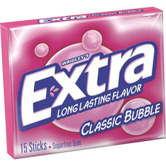 WRIGLEY'S EXTRA slim pack open with 15 sticks visible for easy grab-and-go