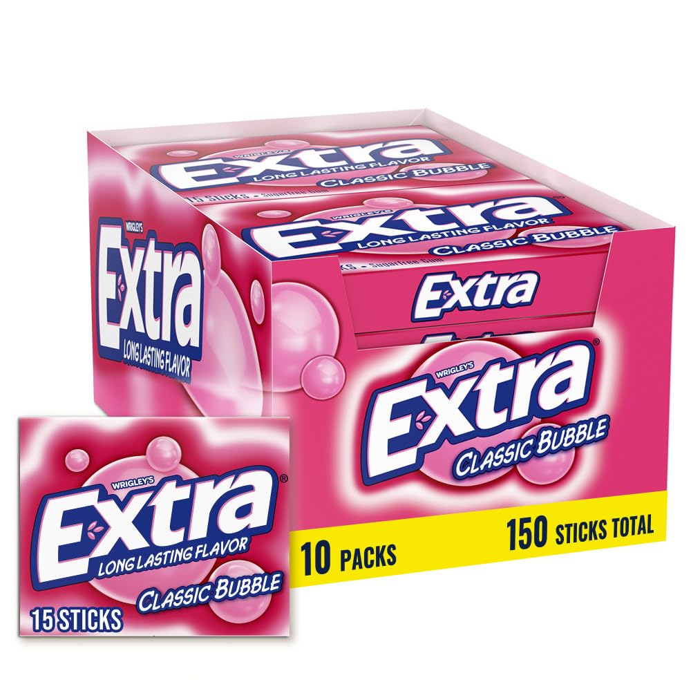 WRIGLEY'S EXTRA front packaging bulk box showing brand and easy storage
