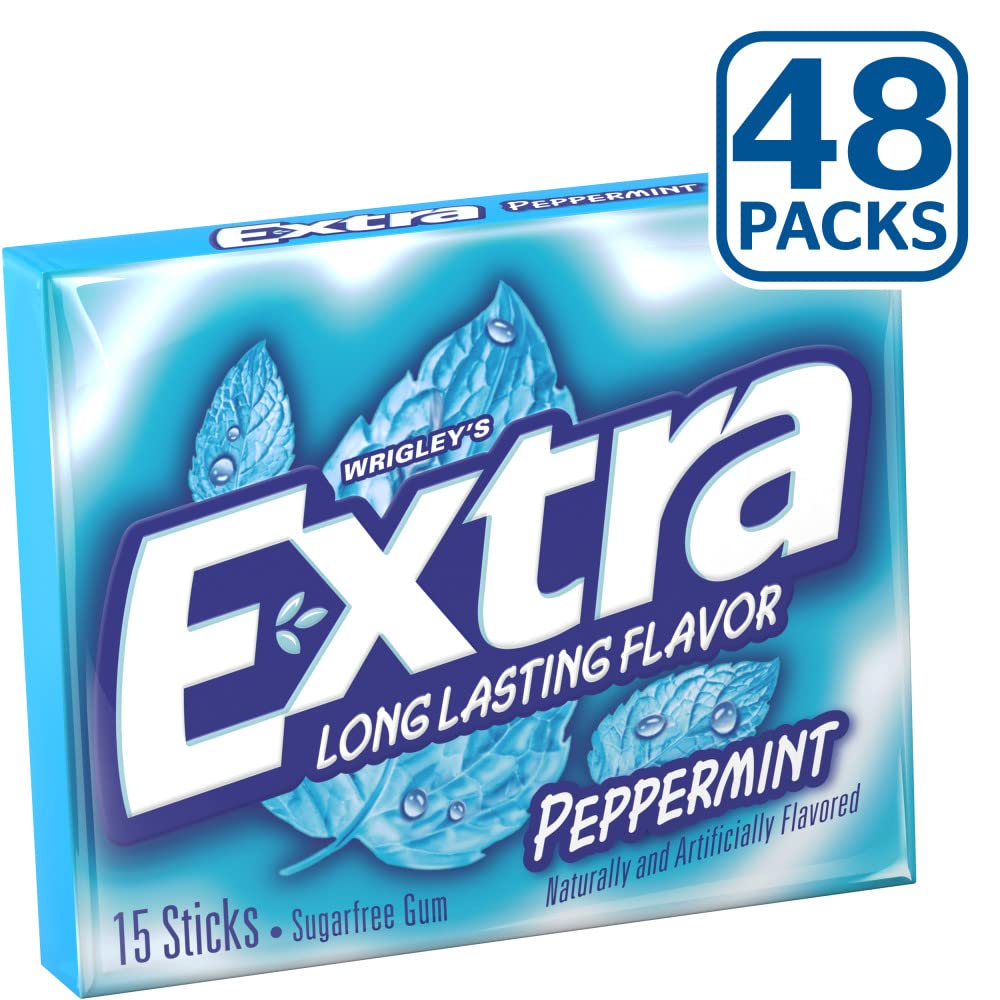 WRIGLEY'S EXTRA close-up of gum texture highlighting smooth chew and sustained mint