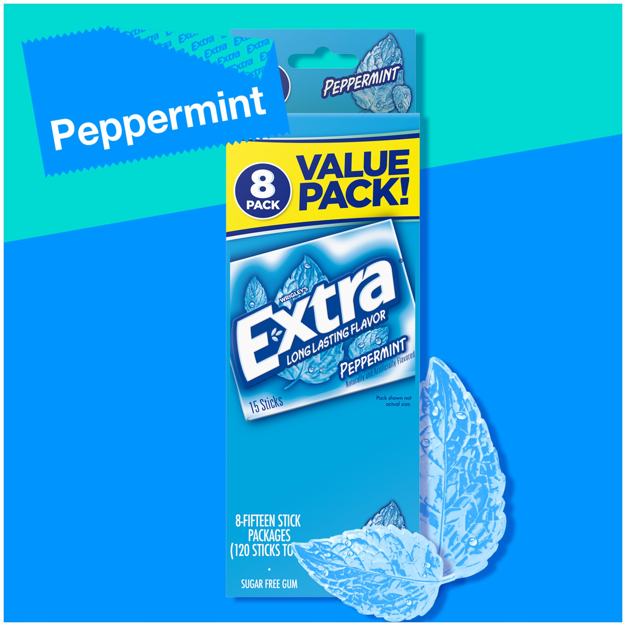 WRIGLEY'S EXTRA individually wrapped stick emphasizing hygiene and portable freshness