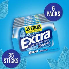 WRIGLEY'S EXTRA overhead view of all six mega packs showing bulk quantity benefit