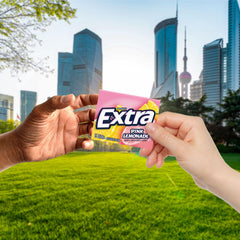 WRIGLEY'S EXTRA close-up of gum surface highlighting long-lasting flavor texture