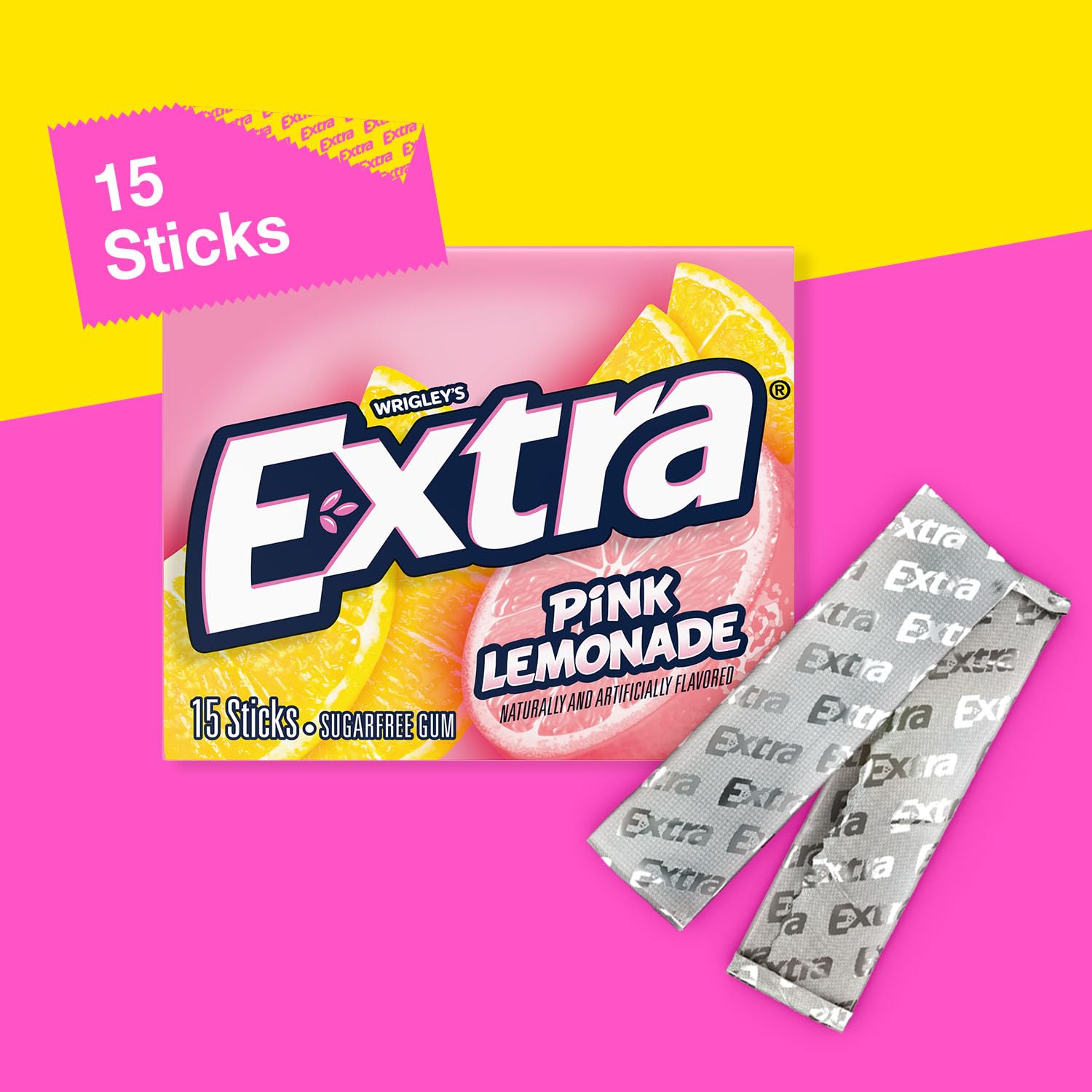 WRIGLEY'S EXTRA single wrapped stick emphasizing hygiene and on-the-go use