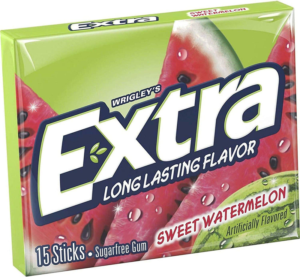 WRIGLEY'S EXTRA close-up of gum sticks texture illustrating long-lasting flavor release