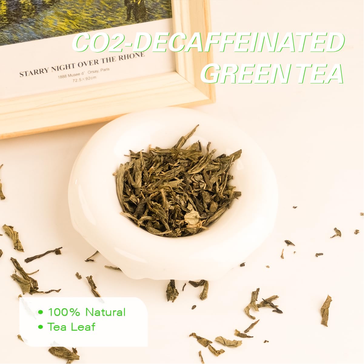 WT WEETEE brewed cup top view showing clear, light green infusion