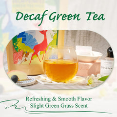 WT WEETEE loose leaf detail showing green tea leaves and natural, fresh texture