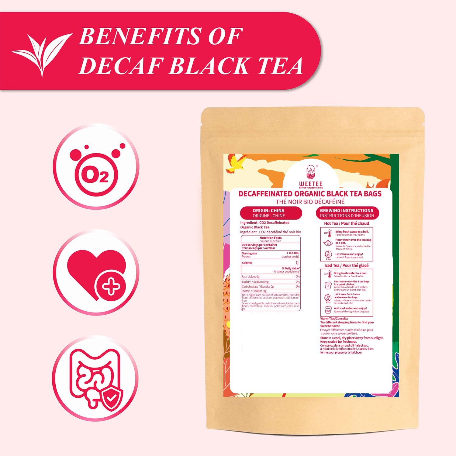 WT WEETEE evening lifestyle sip showing calm setting and caffeine-free relaxation benefit