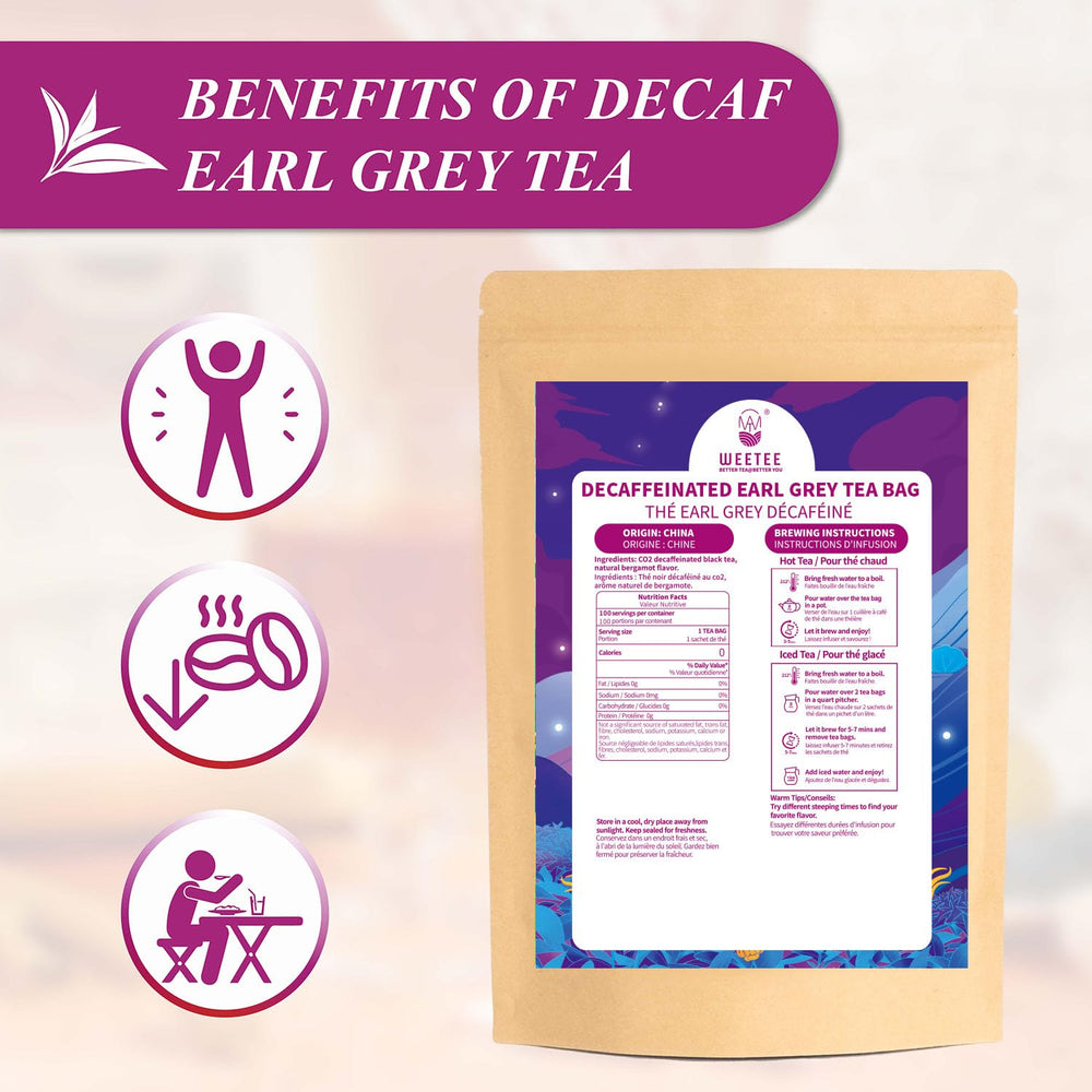 WT WEETEE tea bag beside coin for scale showing portion size and single‑serve convenience benefit