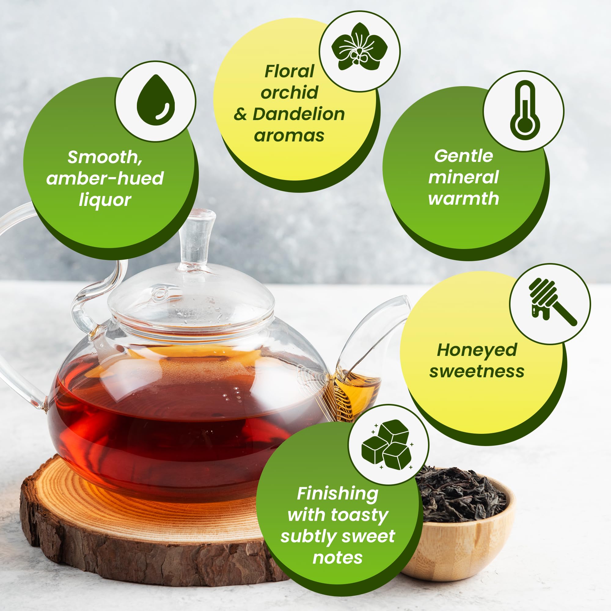 Wu Mountain Tea hot brewed cup highlighting smooth aroma and warmth