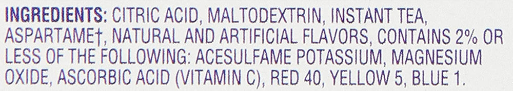Back side of Wyler's Light box showing instructions and storage information for long-lasting flavor