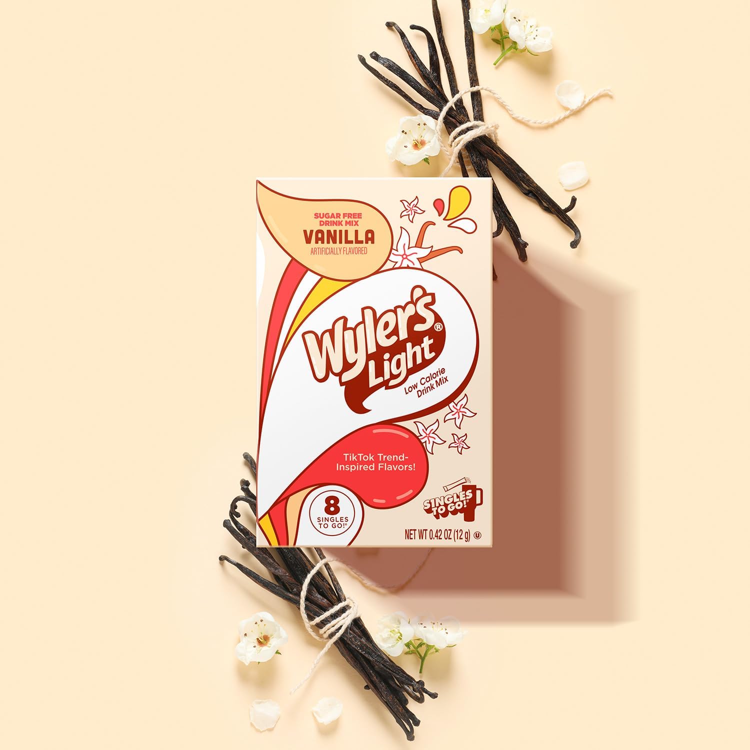Wyler's Light open box with neatly arranged packets for grab-and-go use