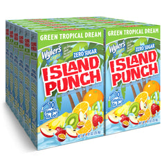 Wyler's Light front packaging showing Green Tropical Dream and benefits