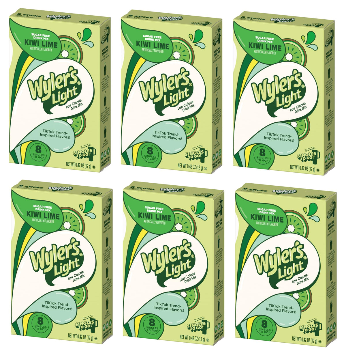 Wyler's Light front packaging showing kiwi lime flavor and convenient packets