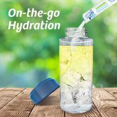 Wyler's Light mixed lemonade in a water bottle showing quick dissolution benefit