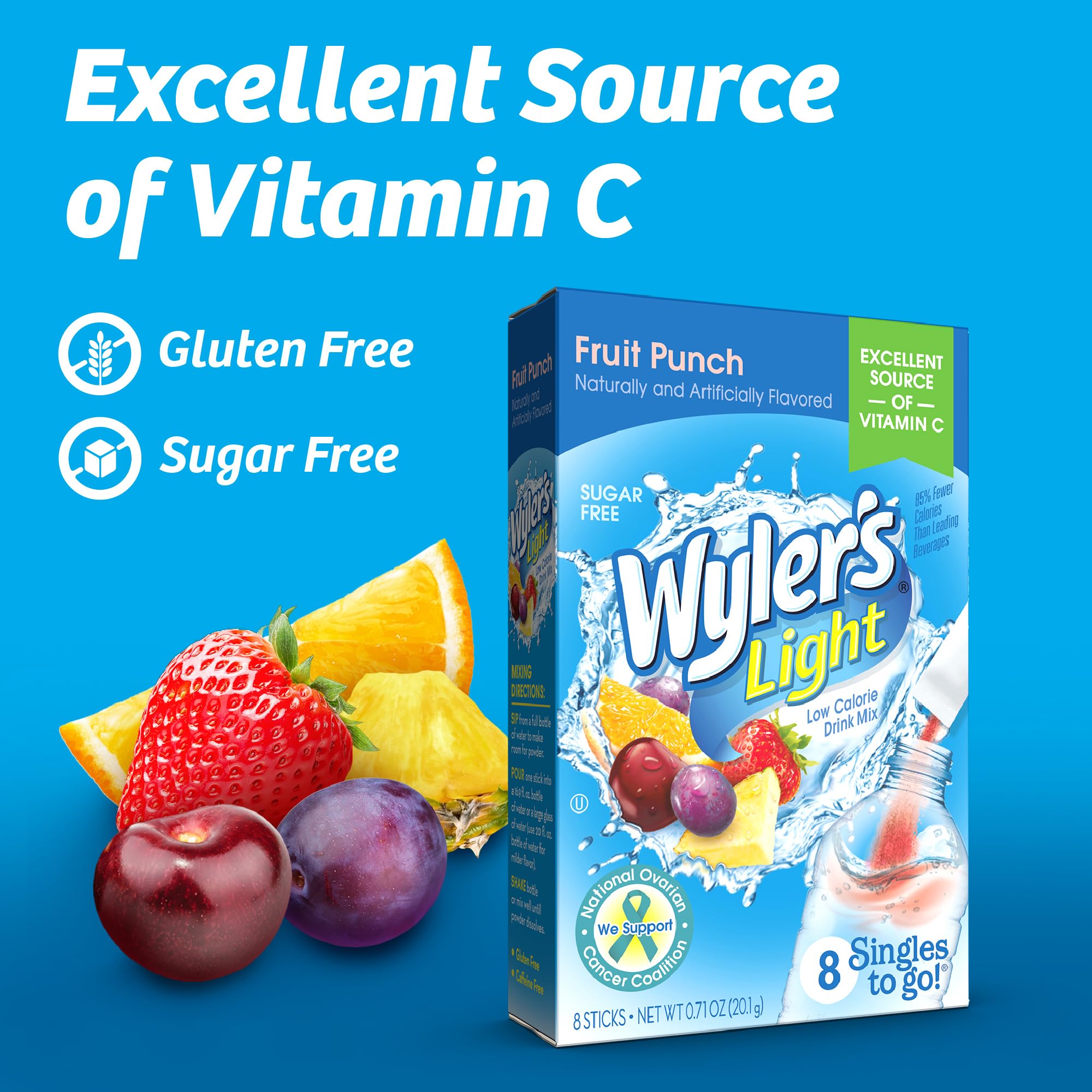 Wyler's Light mixed in bottle with vibrant color and quick hydration benefit