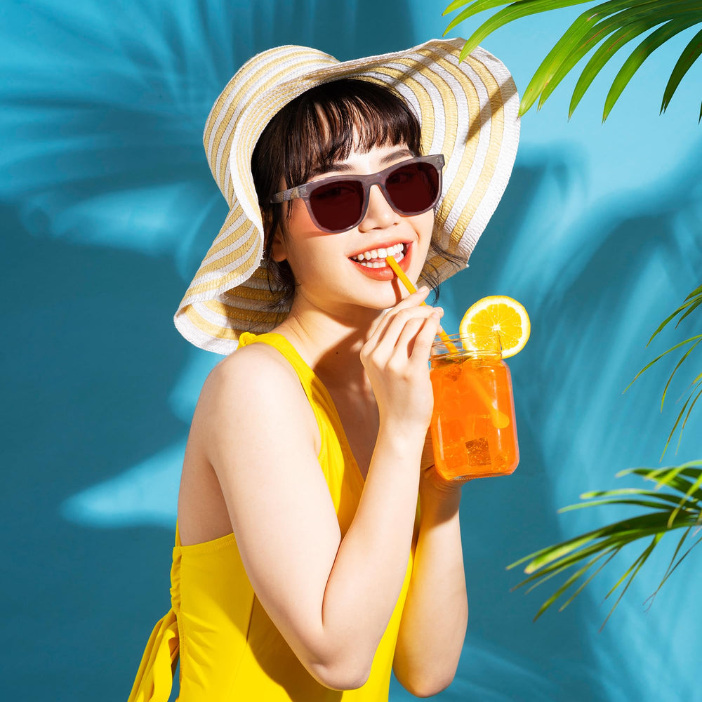 Wyler's Light bottle with mixed drink outdoors showing refreshing flavored hydration