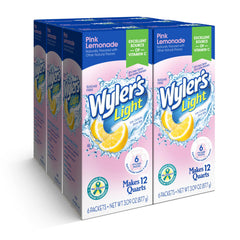 Wyler's Light front box showing Pink Lemonade flavor and easy storage benefit