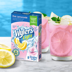 Wyler's Light powder poured into bottle showing fast mixing benefit
