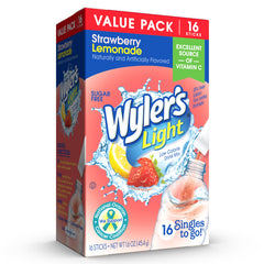 Wyler's Light single packet close-up revealing powder texture and clear serving instructions