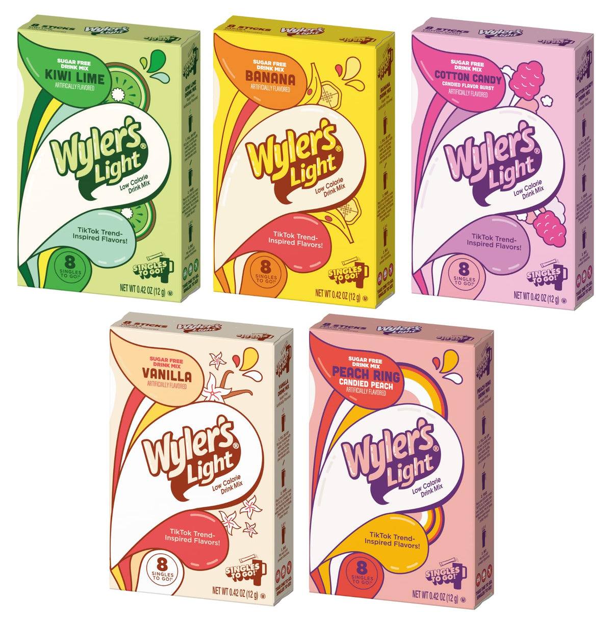 Wyler's Light variety pack front display showing five boxes and instant choice