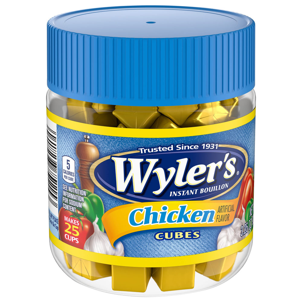 Wyler's size comparison beside a measuring cup for portion clarity