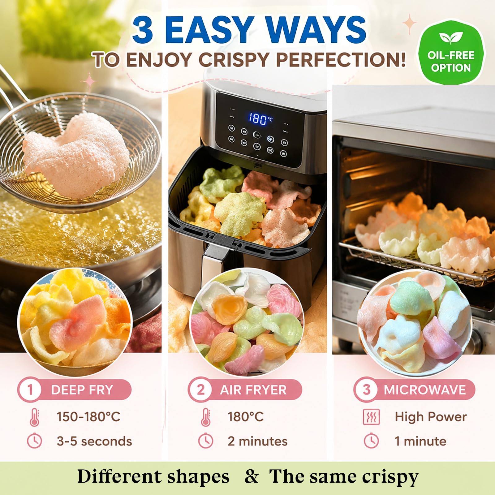 WYLSBSP frying action showing chip puffing instantly for fast snack preparation