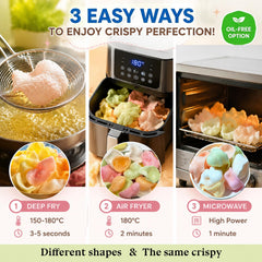 WYLSBSP frying action showing chip puffing instantly for fast snack preparation