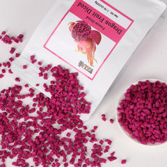 WZQLAOYS close-up texture of crunchy dragon fruit cubes showing vivid color