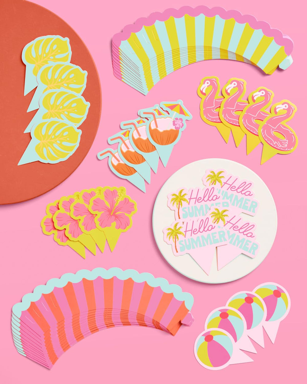 xo, Fetti cupcakes styled on dessert table highlighting instant tropical upgrade for parties
