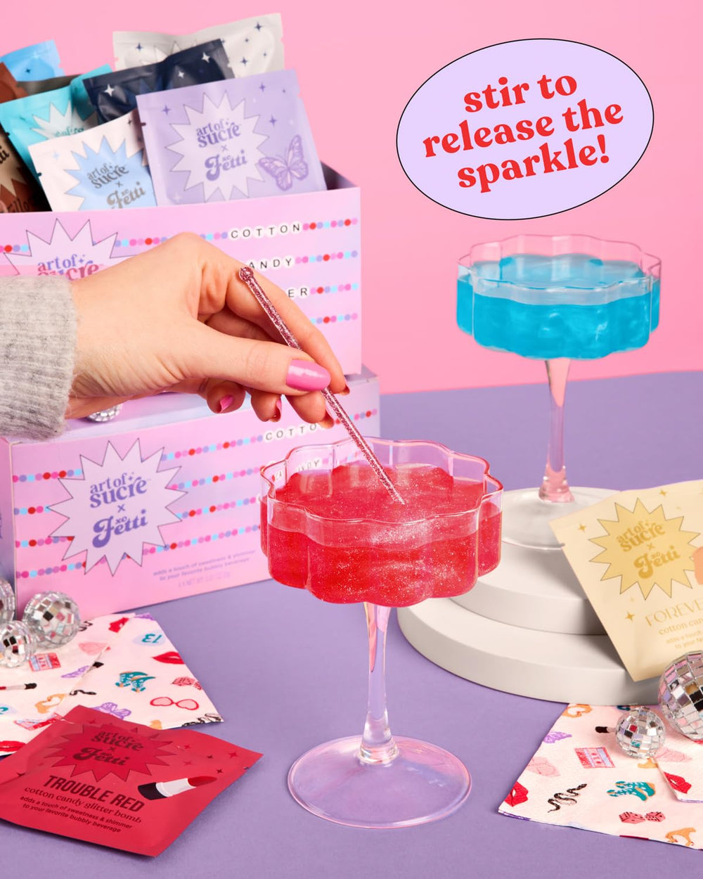xo, Fetti eleven color array flatlay showing variety for events