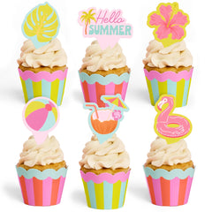 xo, Fetti front packaging showing colorful tropical toppers and wrappers for easy party styling
