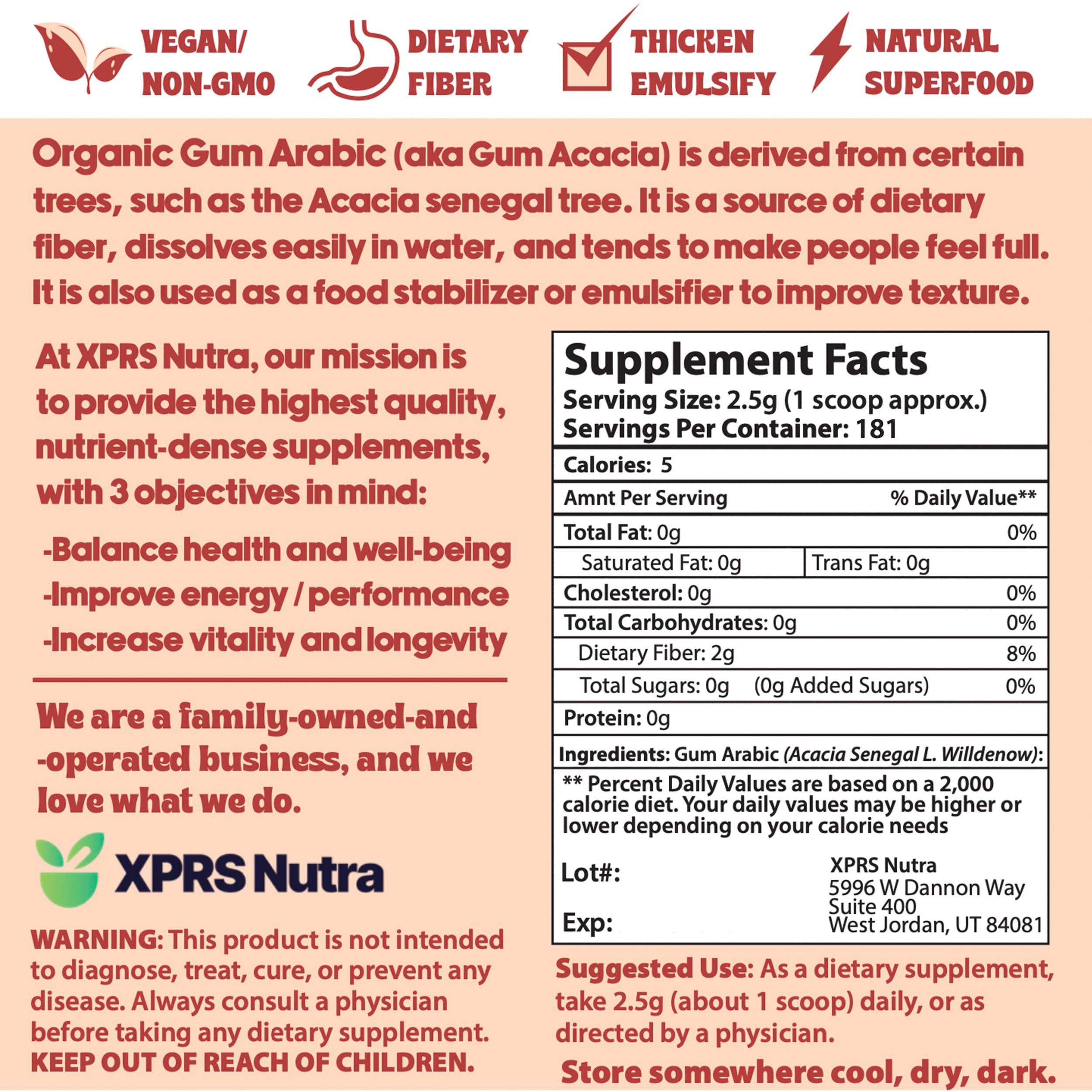 XPRS Nutra one-pound package held in hand showing scale and value