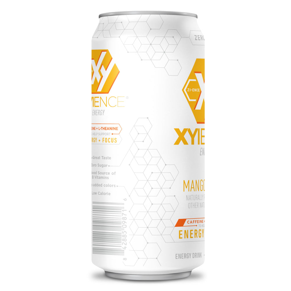 XYIENCE can in hand to show 16 fl oz scale and portable energy boost