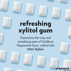 xyloburst peppermint gum close-up texture highlighting xylitol sweetening benefit