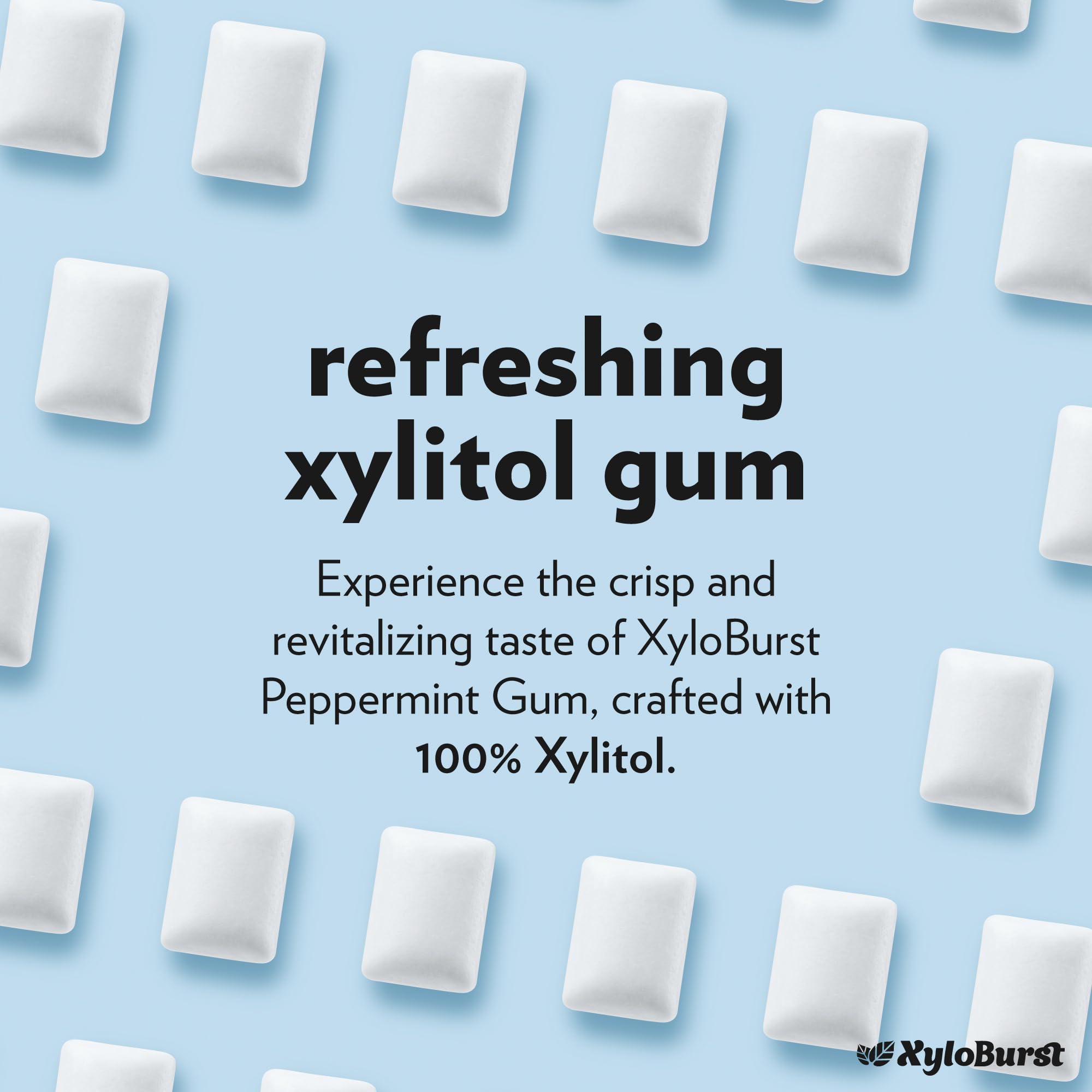 Xyloburst gum next to a coin for scale highlighting compact travel-friendly size