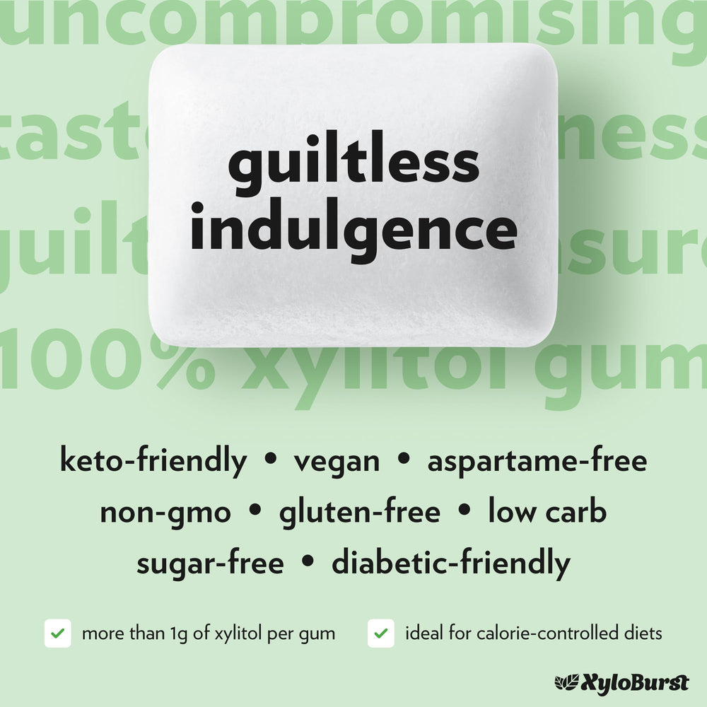 Xyloburst product label with ingredients and dietary information