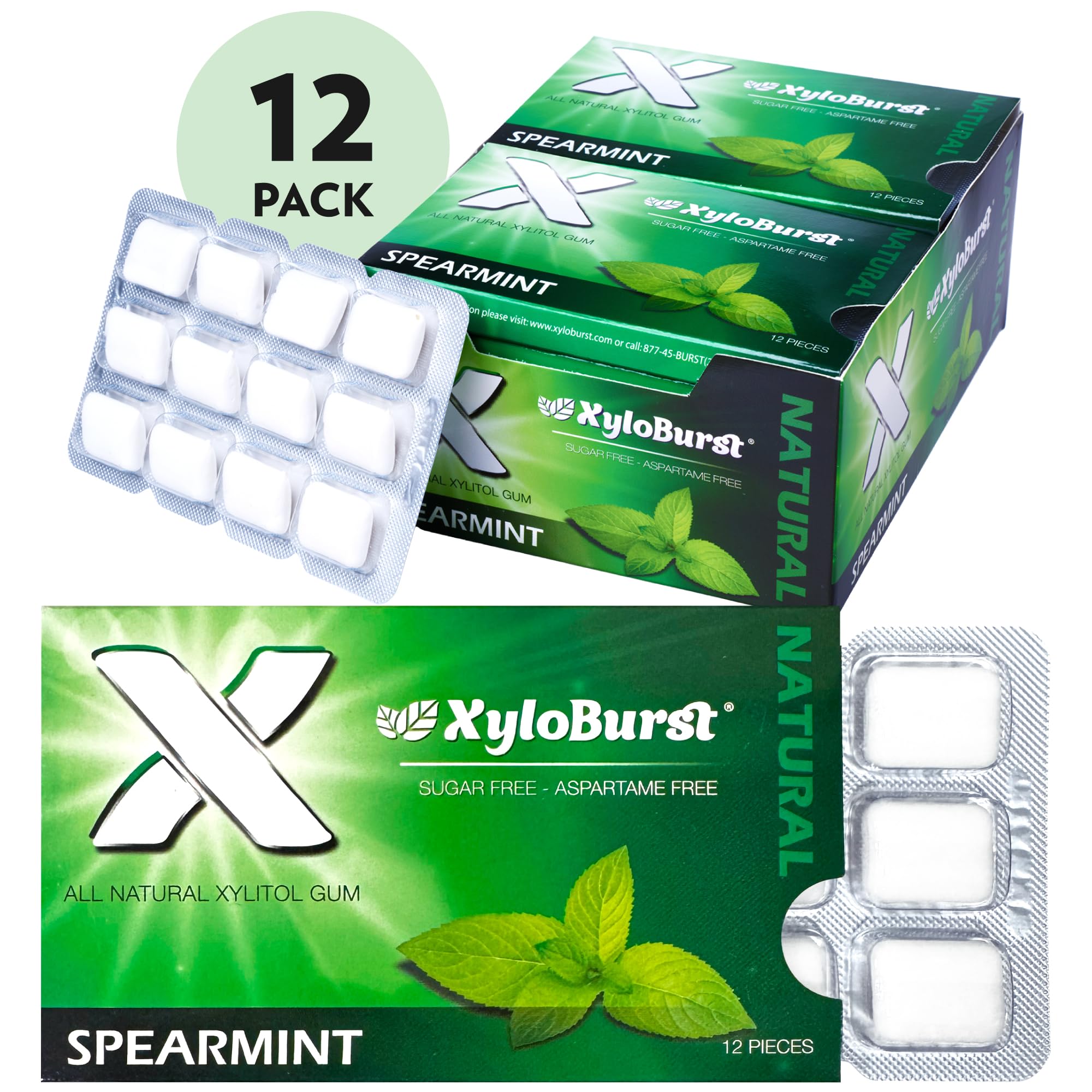 Xyloburst single gum piece texture highlighting smooth chewability