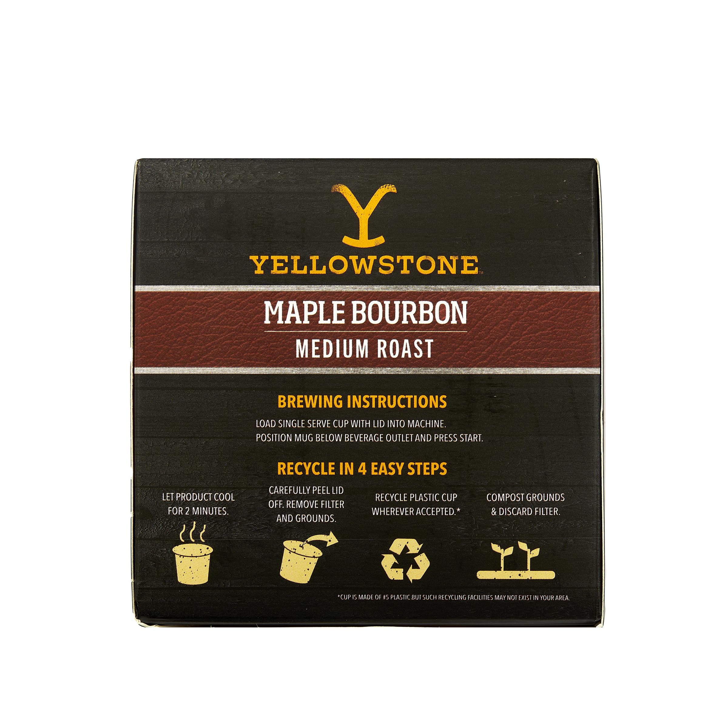 Y Yellowstone brewed cup with maple bourbon crema indicating balanced flavor