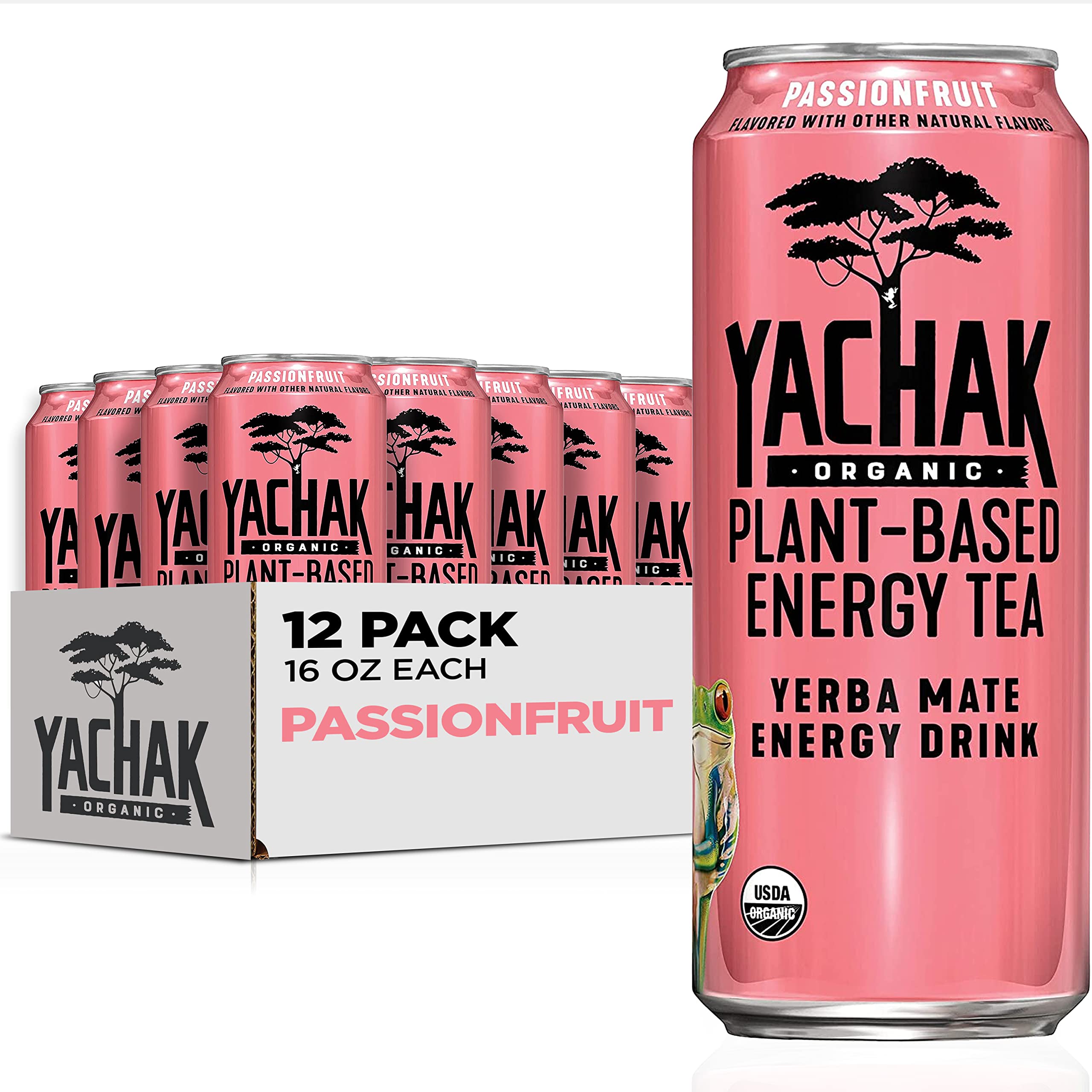 Yachak front can passionfruit showing branded label and bold flavor benefits