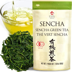 YAMASAN KYOTO UJI front packaging showing organic sencha and benefits