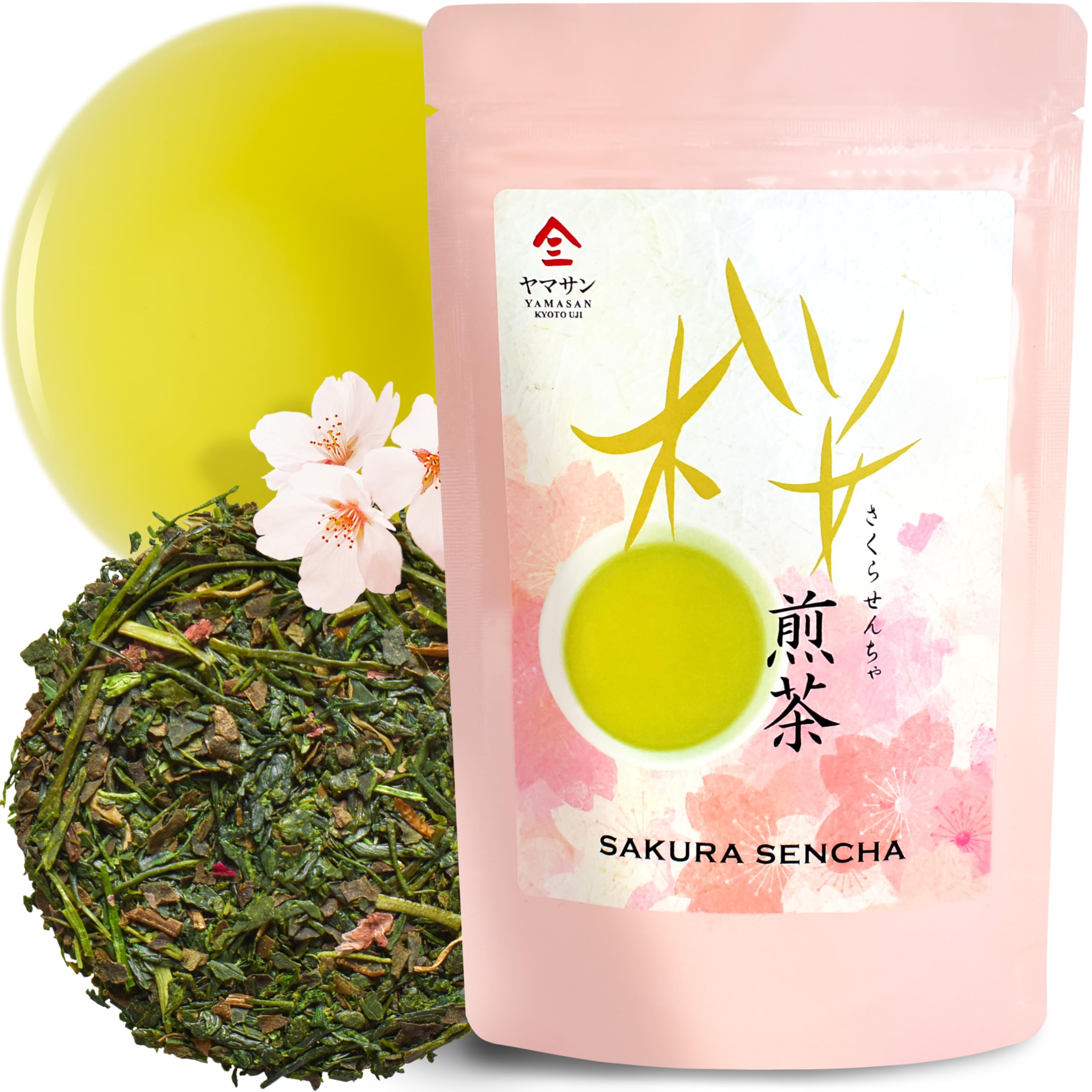 YAMASAN KYOTO UJI front tin showing elegant sakura sencha packaging and gift appeal