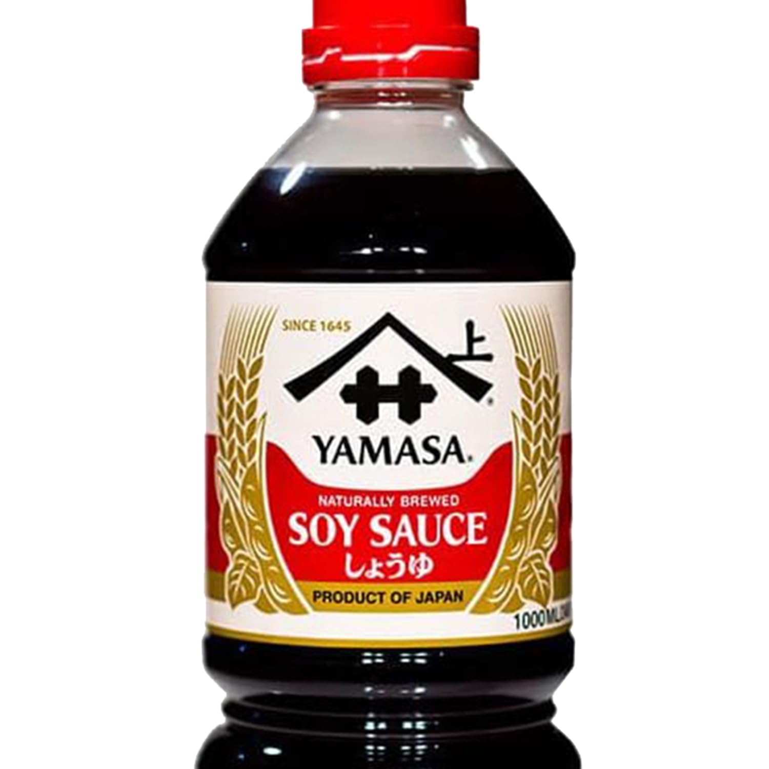 Yamasa soy sauce pouring to show texture and vivid red color enhancing dishes