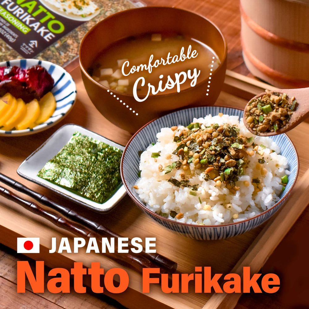 YAMASAN KYOTO UJI close-up of furikake texture with freeze-dried natto, shows crunchy umami bits