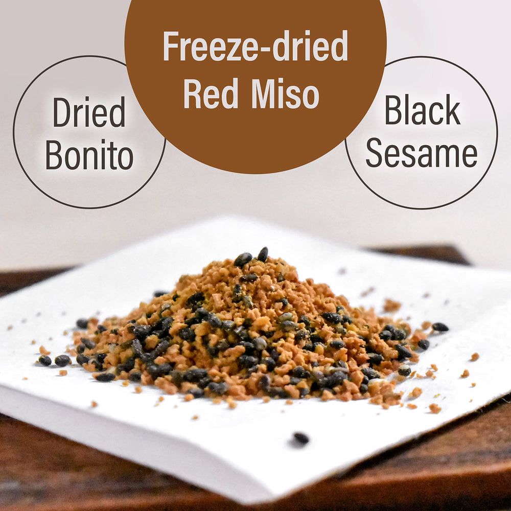 YAMASAN KYOTO UJI close-up of freeze-dried red miso texture — crunchy umami