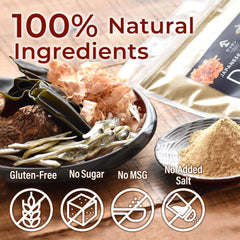 YAMASAN KYOTO UJI powder on spoon showing fine texture and easy dissolving for quick seasoning