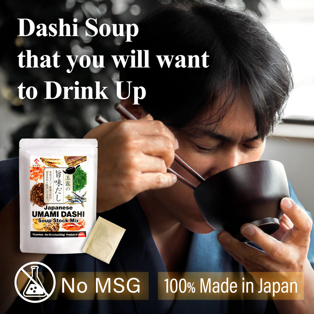 YAMASAN KYOTO UJI prepared dashi broth in bowl showing clear umami-rich soup benefit